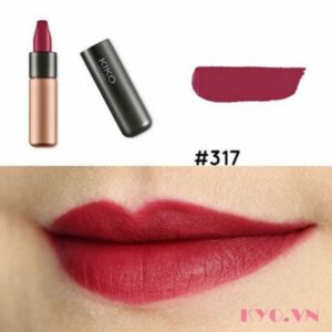 Son KiKo Velvet Passion Matte Lipstick 317 - Đỏ Rượu vang - Image 3