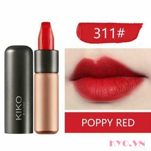 Son KiKo Velet Passion Matte Lipstick 311 - Đỏ Tươi - Image 4
