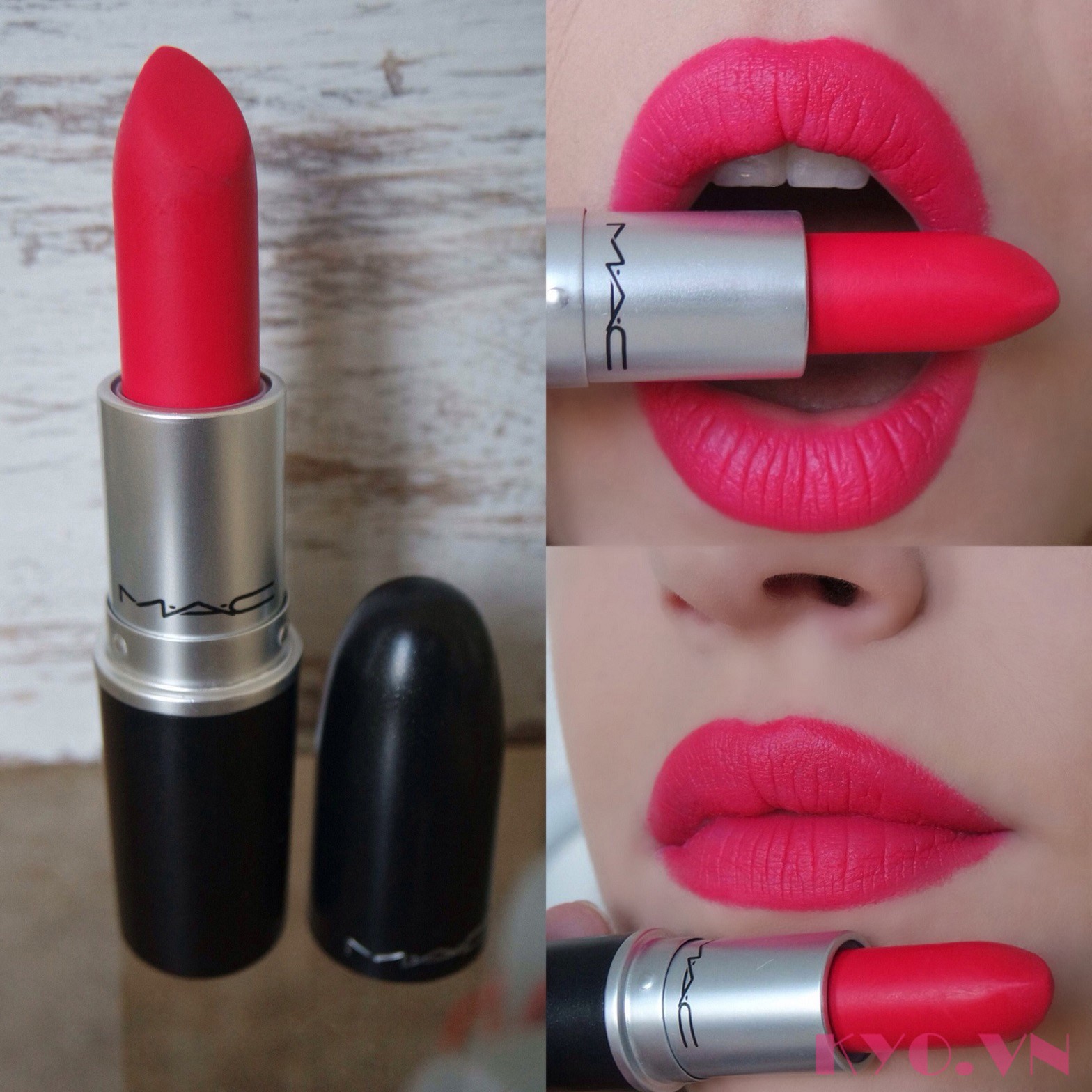 Son MAC Retro Matte Màu Relentlessly Red - Đỏ Hồng San Hô - Image 3