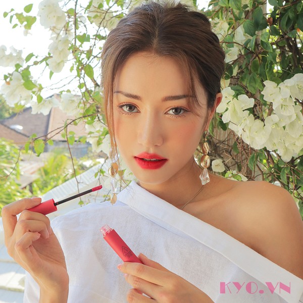 Son 3CE Velvet Lip Tint Absorbed - Đỏ Hồng - Image 4