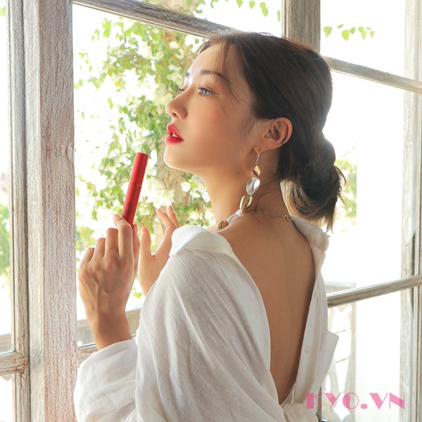 Son 3CE Velvet Lip Tint Absorbed - Đỏ Hồng - Image 5