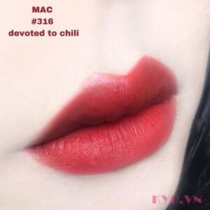 Son Mac Powder Kiss Màu Devoted to Chili 316 - Đỏ Đất - Image 6