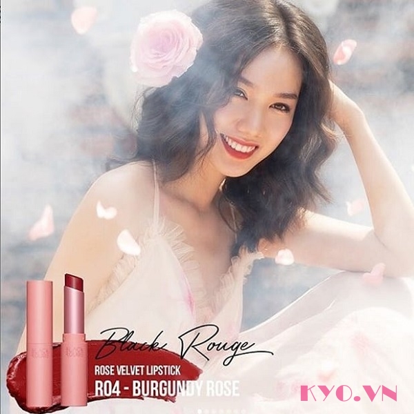 Son Black Rouge All Day Rose Velvet Burgundy Rose R04 - Đỏ Rượu - Image 2