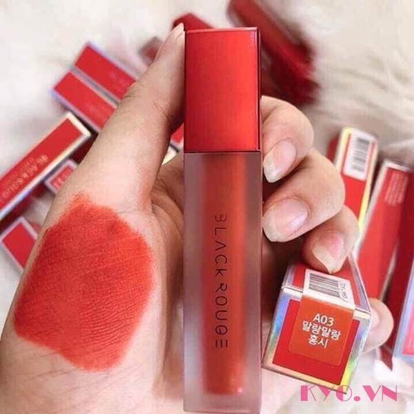 Son Black Rouge Air Fit Velvet Tint soft red A03 - Đỏ cam - Image 4