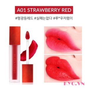 Son Black Rouge Air Fit Velvet Tint Strawberry Red A01 - Đỏ dâu - Image 4