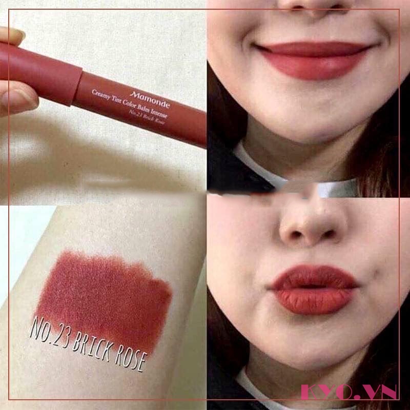 Son Mamonde Creamy tint Color Balm Intense 23 - Đỏ Nâu - Image 4