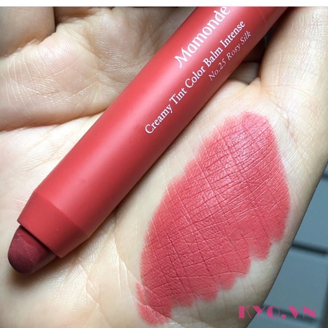 Son Mamonde Creamy tint Color Balm Intense Rosy Silk 25 - Hồng đất - Image 4