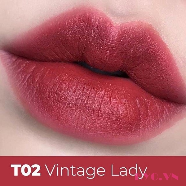 Son Black rouge Cotton Lip Color Vintage Lady T02 - Đỏ hồng đất - Image 3