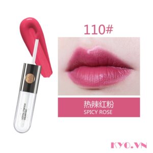 Son Kiko Unlimited Double Touch Spicy Rose 110 - Hồng đỏ - Image 4
