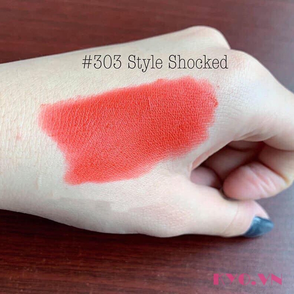 Son MAC Powder Kiss Màu Style Shocked 303 - Đỏ Cam - Image 5