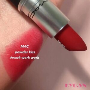 Son Mac powder kiss Werk werk werk 922 - Đỏ Lạnh Ánh Cam - Image 3