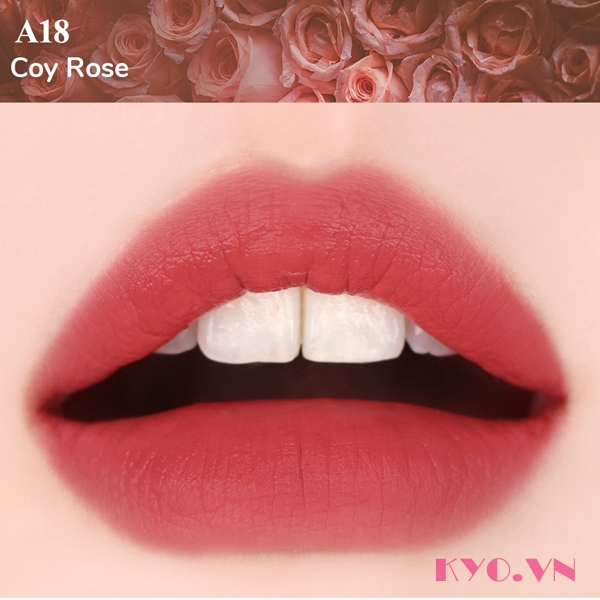 Son Black Rouge Air Fit Velvet Tint A18 Coy Rose - Hồng đất pha nâu - Image 2