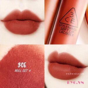 Son 3CE Soft Lip Lacquer Null Set - Đỏ gạch - Image 4