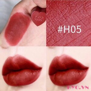 Son Black Rouge Color Lock Heart Tint H05 Provocative Cherry - Đỏ nâu - Image 3