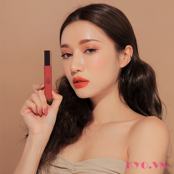 Son 3CE Cloud Lip Tint Peach Tease - Cam san hô - Image 5