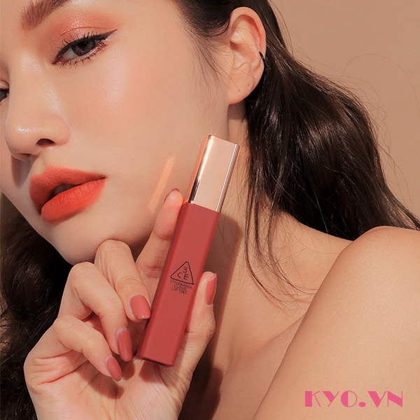Son 3CE Cloud Lip Tint Peach Tease - Cam san hô - Image 4