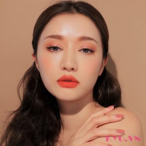 Son 3CE Cloud Lip Tint Peach Tease - Cam san hô - Image 7