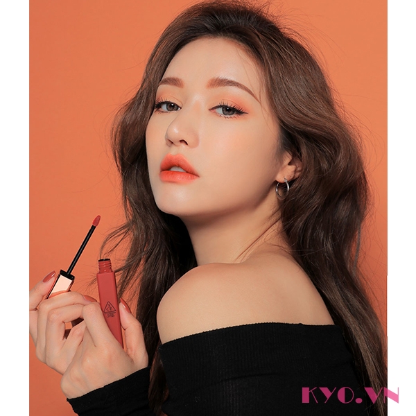 Son 3CE Cloud Lip Tint Peach Tease - Cam san hô - Image 2