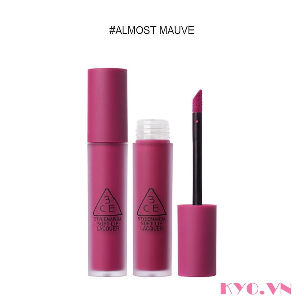 Son 3CE Soft Lip Lacquer Almost Mauve - Tím lạnh