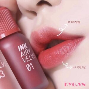 Son Peripera Ink Airy Velvet Tint 01 Hotspot Red - Đỏ hồng trầm - Image 3