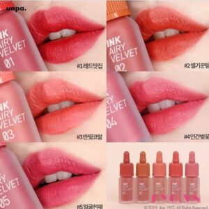 Son Peripera Ink Airy Velvet Tint 05 Genius Rosy Pink - Hồng tím trầm - Image 4