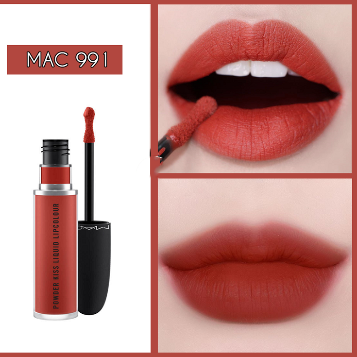 Son Kem Mac Powder Kiss Liquid Lipcolour Màu 991 Devoted To Chili - Đỏ Gạch - Image 2