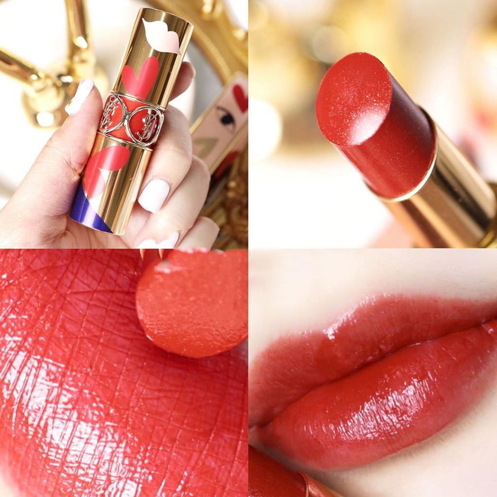 YSL Rouge volupte Shine Collector I LOVE YOU Take My Red Away 120 (Bản giới hạn) – Đỏ Gạch - Image 3