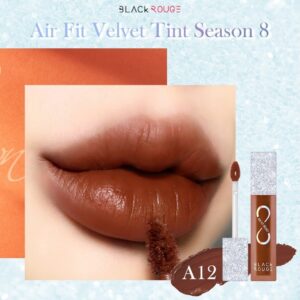 Son Black rouge Air Fit Velvet Tint Ver 8 màu A12 - Đỏ Nâu - Image 4