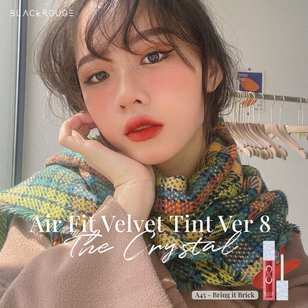 Son Black rouge Air Fit Velvet Tint Ver 8 màu A45 - Đỏ trầm - Image 5