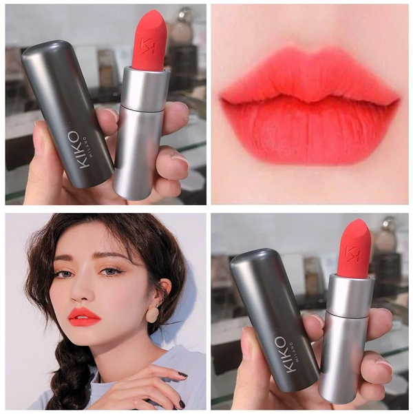 Son Kiko Powder Power Lipstick 18 Poppy red – Màu Cam Đỏ - Image 3