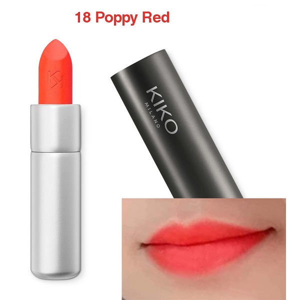 Son Kiko Powder Power Lipstick 18 Poppy red – Màu Cam Đỏ - Image 2