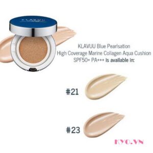 Phấn nước KLAVUU Blue Pearlsation High Coverage Marine Collagen Aqua Cushion (Màu Xanh) - Image 5