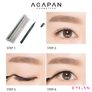 Kẻ Mắt Dạ Agapan Waterproof Eyeliner Black - Image 6