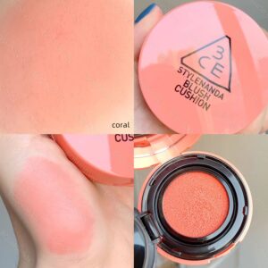 Phấn Má Hồng Dạng Kem 3CE BLUSH CUSHION – CORAL- Màu Hồng San Hô - Image 9