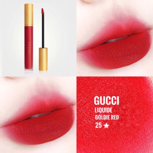 Son Kem Lì Gucci Rouge Liquid Matte 25 Goldie Red - Màu Đỏ Tươi - Image 7