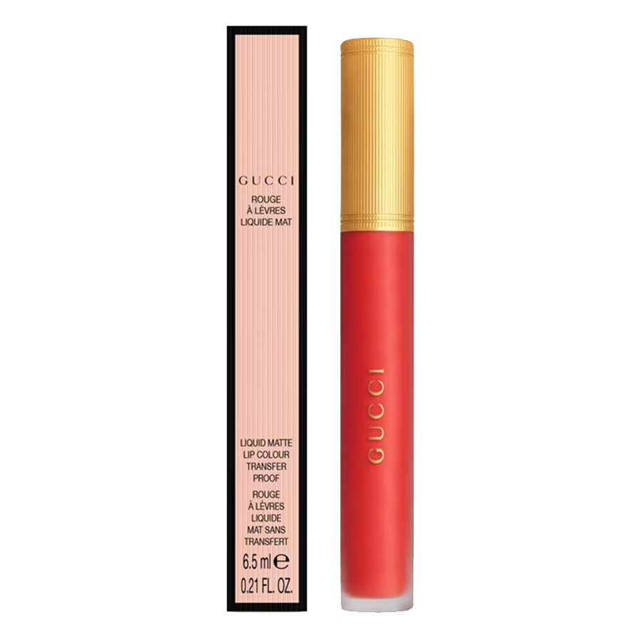 Son Kem Lì Gucci Rouge Liquid Matte 311 Lizzie Tiger - Màu Đỏ Cam - Image 5