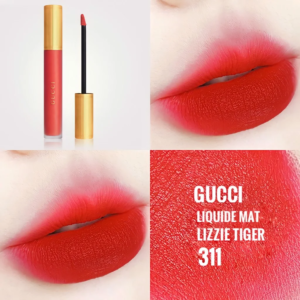 Son Kem Lì Gucci Rouge Liquid Matte 311 Lizzie Tiger - Màu Đỏ Cam - Image 3