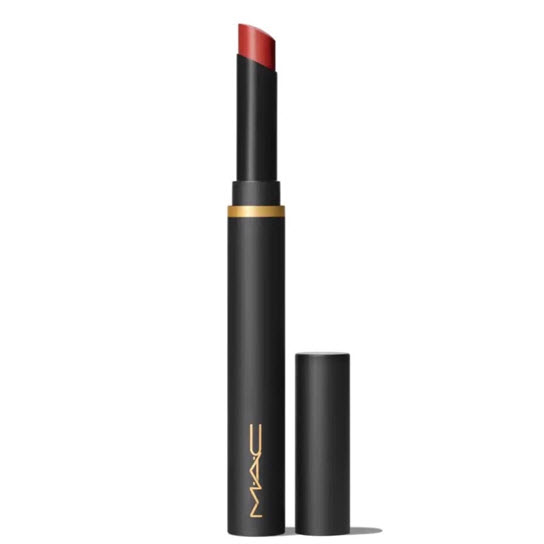 Son MAC Powder Kiss Velvet Blur Slim 877 Devoted To Chili - Màu Đỏ Đất
