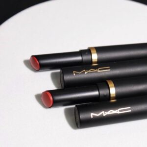 Son MAC Powder Kiss Velvet Blur Slim 898 Sheer Outrage - Màu Hồng Đào - Image 11