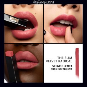 Son YSL The Slim Velvet Radical 303 Rose Incitement - Màu Hồng Đào - Image 8