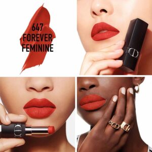 Son Dior Rouge Forever Transfer Proof Lipstick 647 Forever Feminine (New) - Màu Đỏ Cam - Image 7