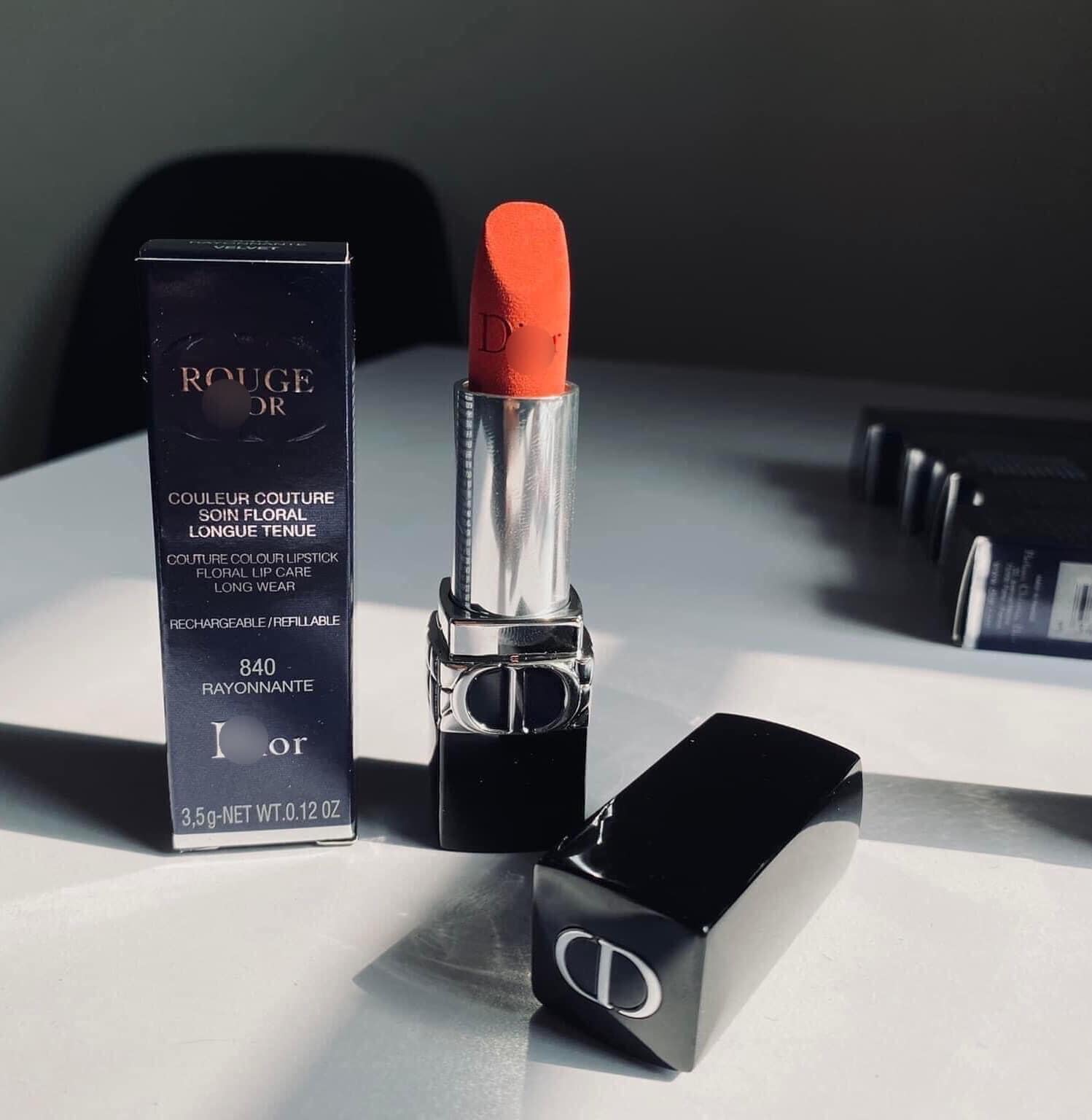 Son Dior Velvet 840 Rayonnate - Màu Đỏ Gạch - Image 6