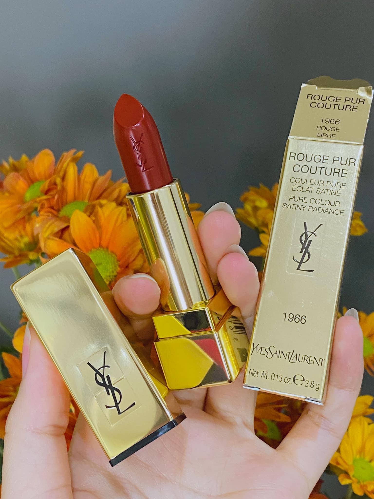 Son YSL Rouge Pur Couture Satin Lipstick Collection 1966 Rouge Libre (New) - Màu Đỏ Gạch - Image 5