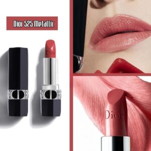 Son Dior Rouge Dior Metallic 525 Chérie New - Màu Hồng Đào - Image 5