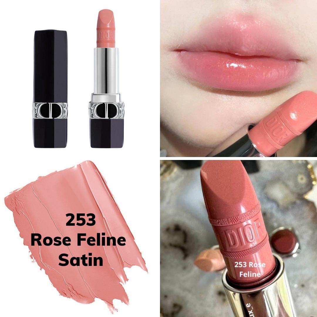 Son Dior Rouge Dior Mitzah Satin Limited Edition 253 Rose Feline - Màu Hồng Baby - Image 3