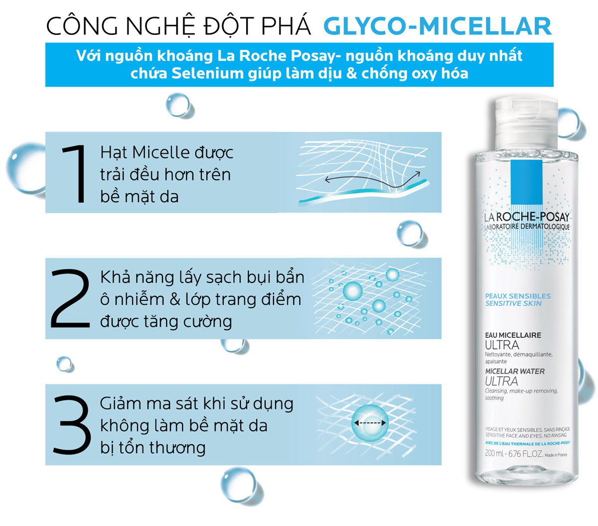 Nước Tẩy Trang Cho Da Nhạy Cảm La Roche-Posay Peaux Sensibles Eau Micellaire Ultra Apaisante 400ml - Image 6