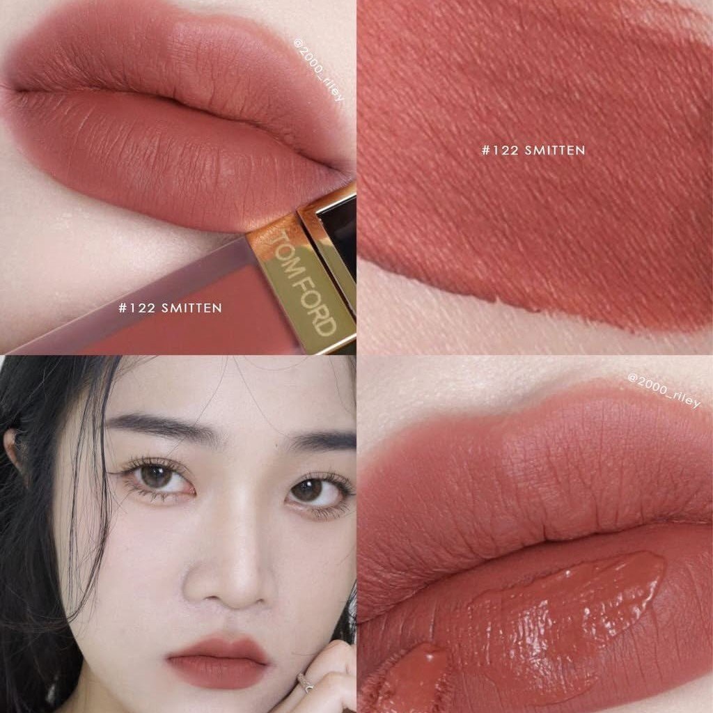 Son Kem Tom Ford Liquid Lip Luxe Matte 122 Smitten - Màu Đỏ Đất - Image 3