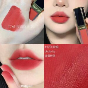 Son Kem Tom Ford Liquid Lip Luxe Matte 129 Carnal Red - Màu Đỏ Cam Hồng - Image 3