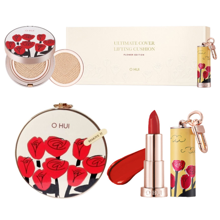 Set Phấn Nước Chống Nắng Ohui Ultimate Cover Lifting Cushion Flower Limited Edition - Image 12