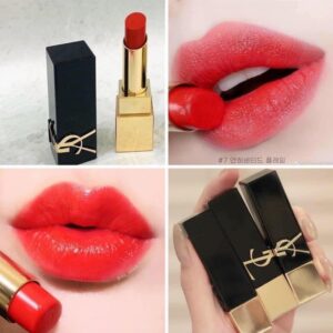 Son YSL The Bold 07 Unihibited Flame - Màu Đỏ Tươi Ánh Cam (New) - Image 3